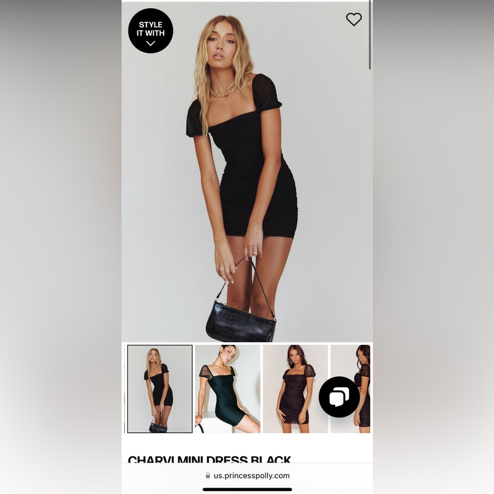 CHARVI MINI DRESS BLACK size US 0 - Picture 1 of 3